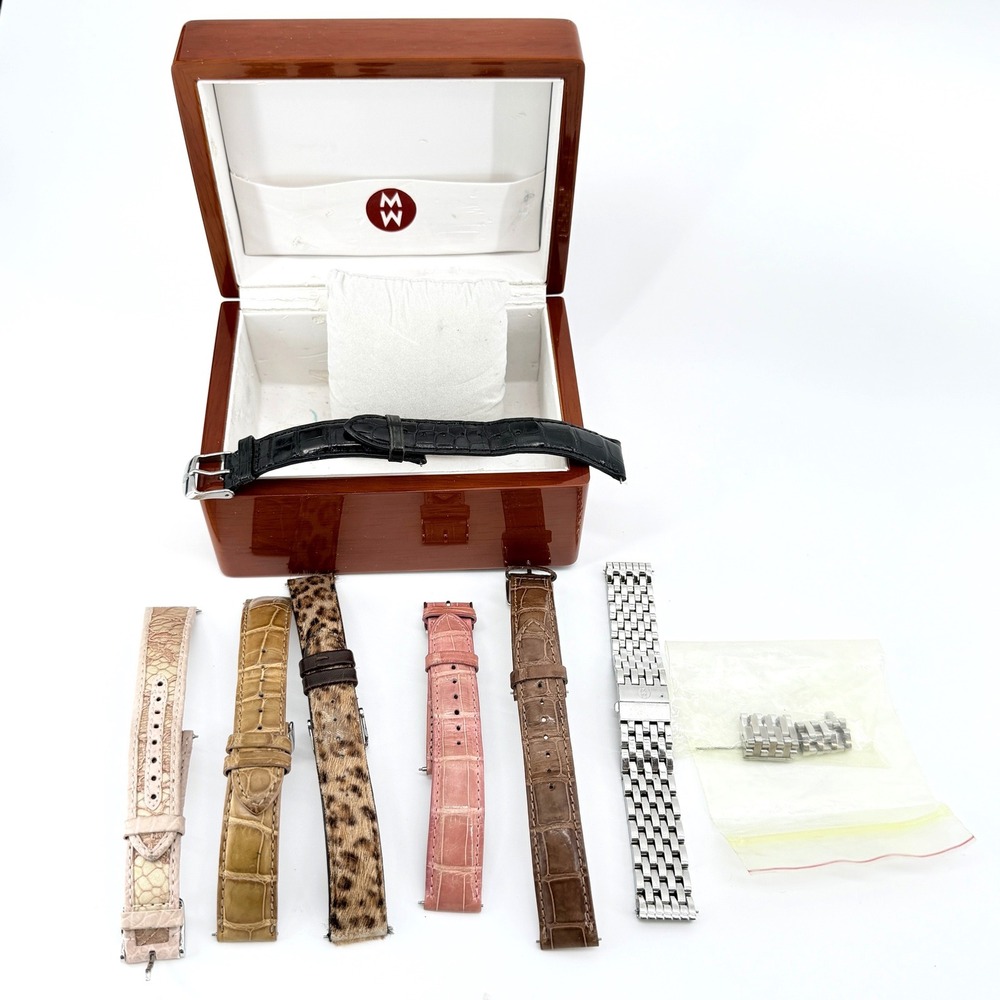 Michele Watch Straps 18mm Lot 7pc Alligator Leather Steel Bracelet Box Fair